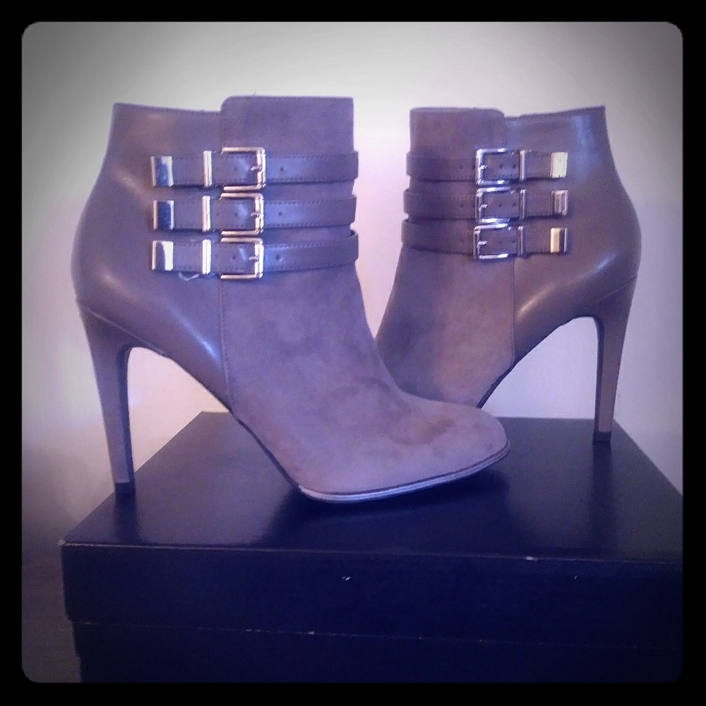 High Heel Taupe Booties -Size 9.5